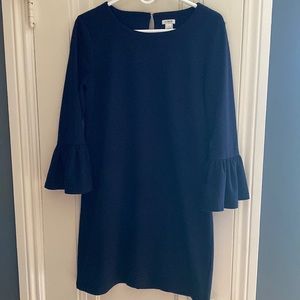 Navy J.Crew flare sleeve dress